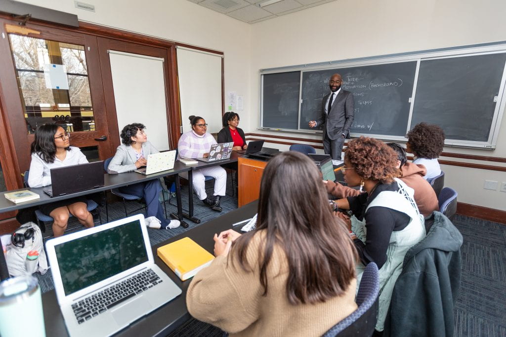 Jonathan Fenderson, an Associate Professor in African & African American Studies, teaches a classroom of students